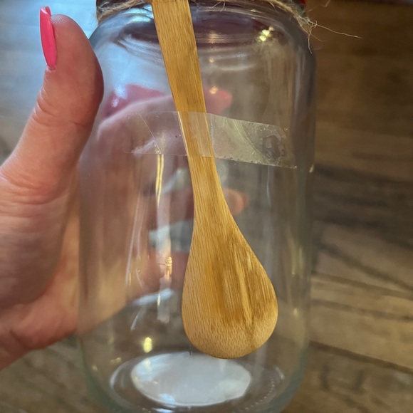 Target Bullseye holiday set of Two Clear Jars with Red Lids and Wooden Spoons - Picture 4 of 6